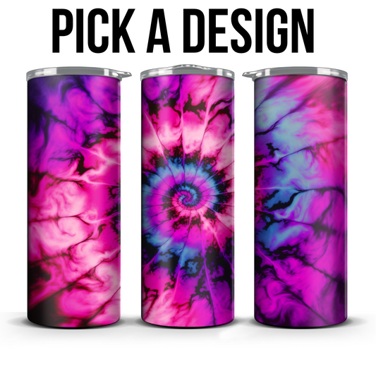 Tye Dye 20oz Tumbler (Pick A Design)