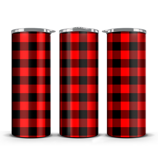 Buffalo Plaid Red 20oz Tumbler