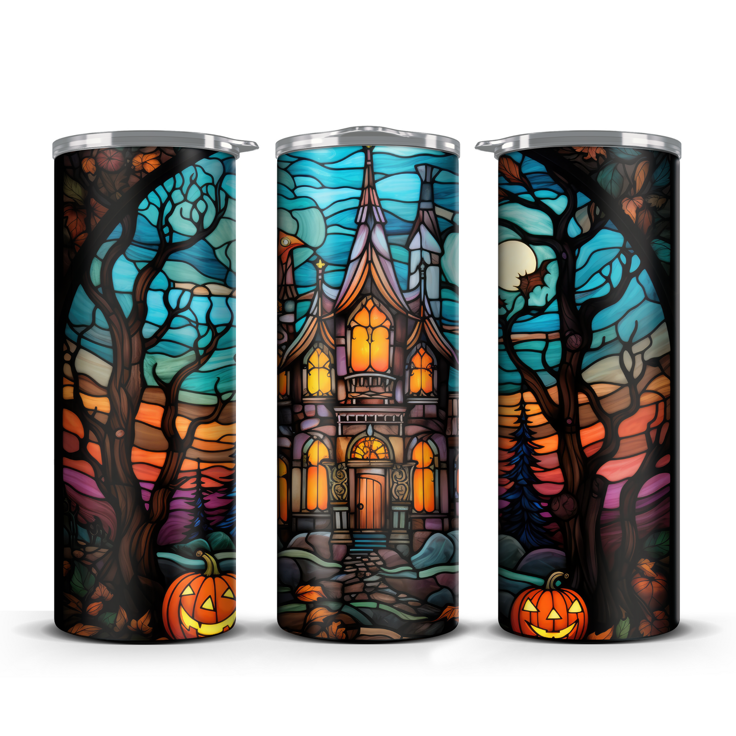 Haunted House Stained Glass 20oz Tumbler